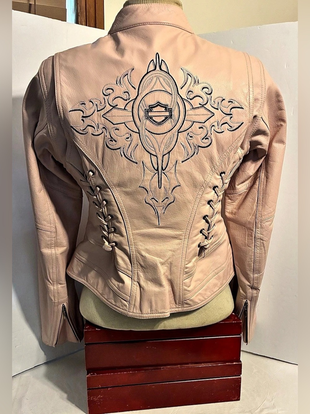 Harley-Davidson Women'Small Charisma Pink Leather Jacket Small - Picture 5 of 14